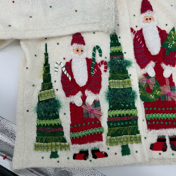 Design Options by Philip & Jane Gordon Vintage Christmas Santa Cardigan Large - Picture 4 of 7